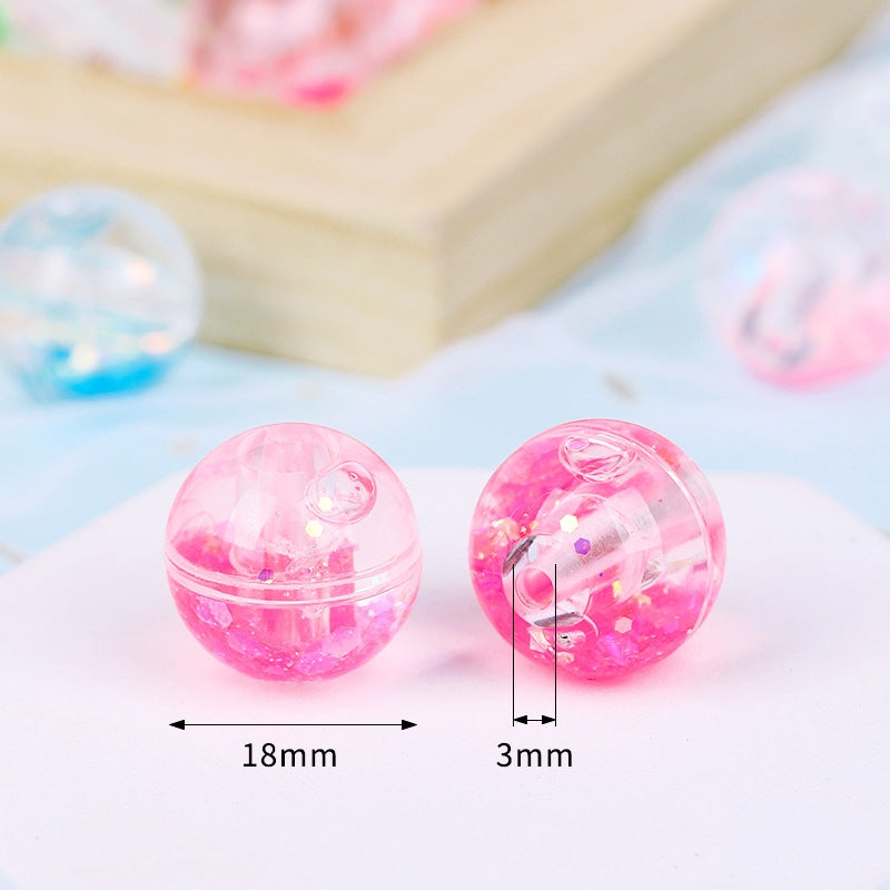 Acrylic Straight Hole Quicksand Ball Jewelry Accessories Materials