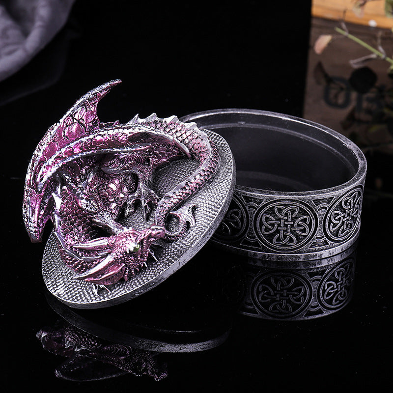 Vintage Creative Dragon Resin Craft Jewelry Box