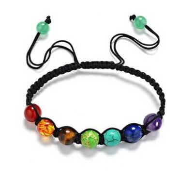 8mm big beads 7 Chakra Bracelet Yoga Bracelet healing balance supernatural Lava Reiki stones Beads Bracelet women jewelry