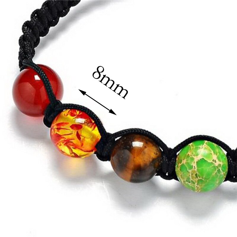 8mm big beads 7 Chakra Bracelet Yoga Bracelet healing balance supernatural Lava Reiki stones Beads Bracelet women jewelry