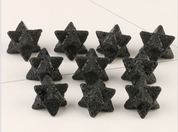 Natural Stone Merkaba Six Pointed Star Pendant Star Of David Reiki Healing Jewelry