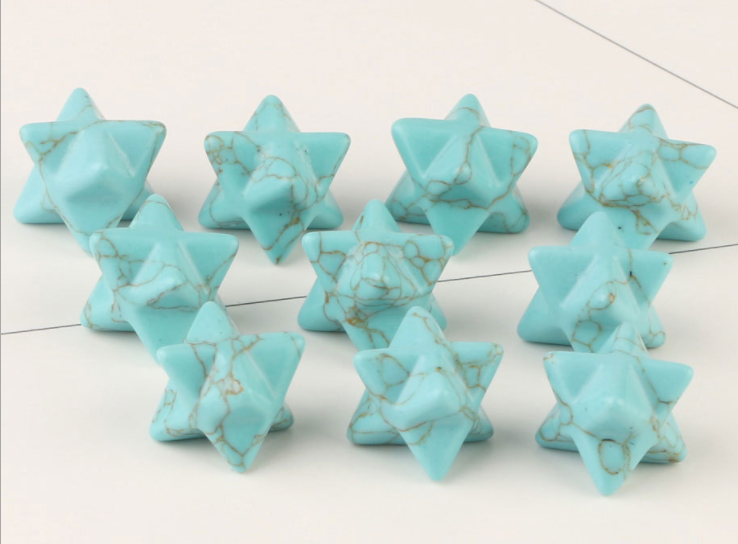 Natural Stone Merkaba Six Pointed Star Pendant Star Of David Reiki Healing Jewelry