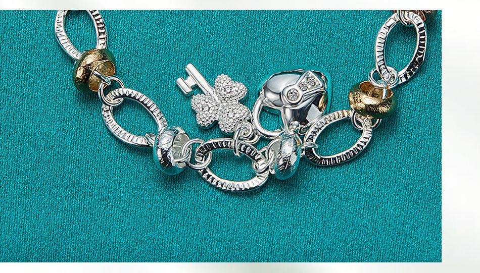 Silver Love Key Bracelet Female Accessories Jewelry