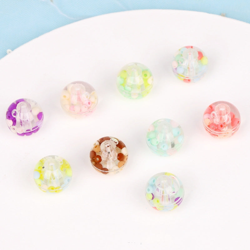 Acrylic Straight Hole Quicksand Ball Jewelry Accessories Materials