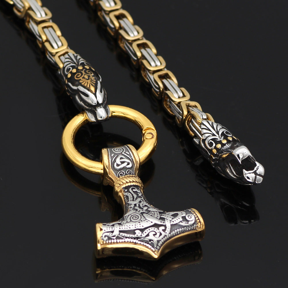 New Nordic Fashion Master Viking Dragon Male Hammer Pendant Necklace Jewelry Gift