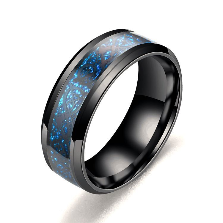 Dragon Pattern Rings Men Stainless Steel Ring Jewelry