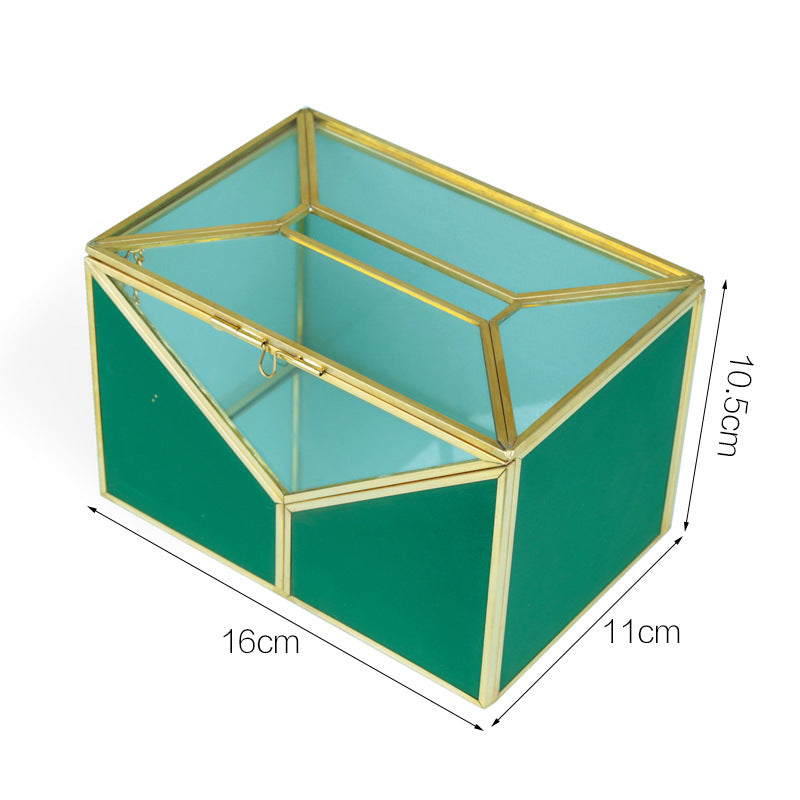 Dark green cosmetic rack