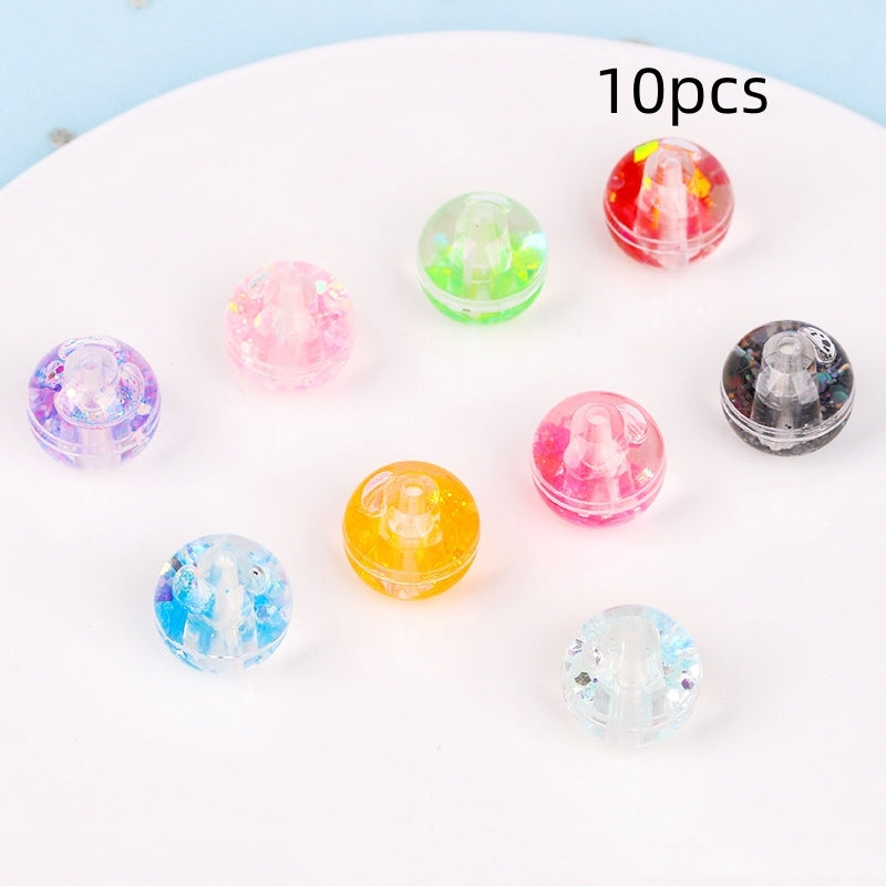 Acrylic Straight Hole Quicksand Ball Jewelry Accessories Materials