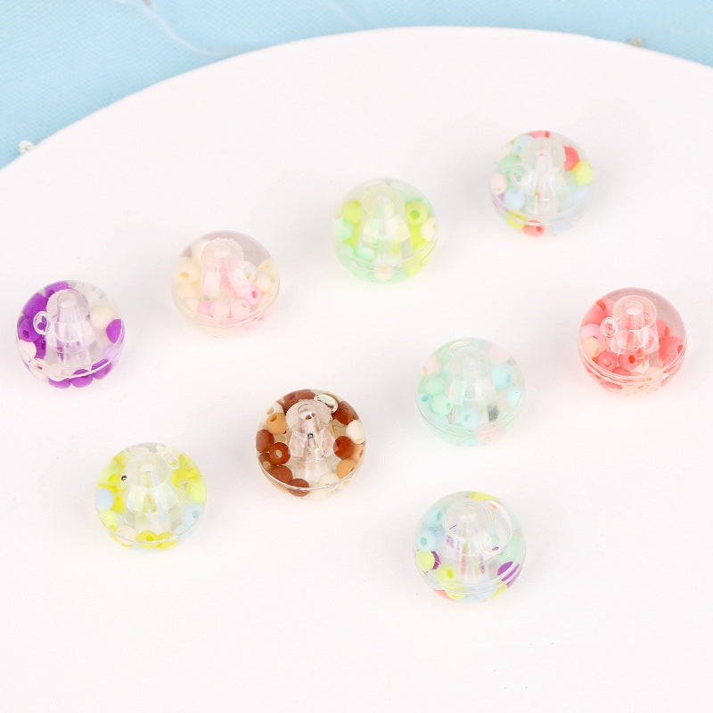 Acrylic Straight Hole Quicksand Ball Jewelry Accessories Materials