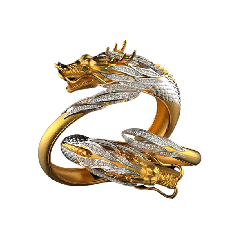 Hot Selling Exquisite Dragon Ring Fashion Myth Animal Carving Cool Ring Jewelry Ornament Accessories