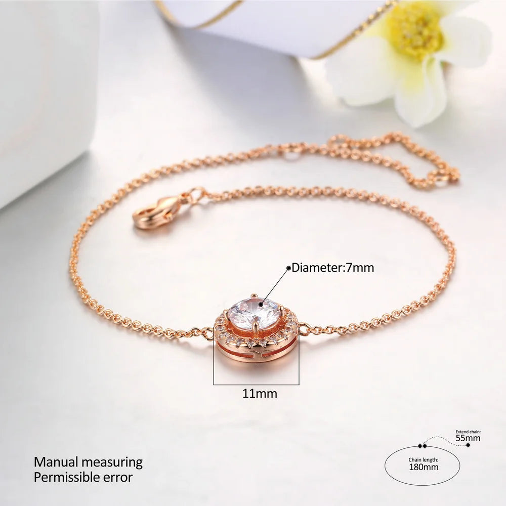 ZHOUYANG Bracelet For Women Round Cut Micro Mosaic Cubic Zirconia Rose Gold Color & Silver Color Jewelry ZYH165 ZYH101