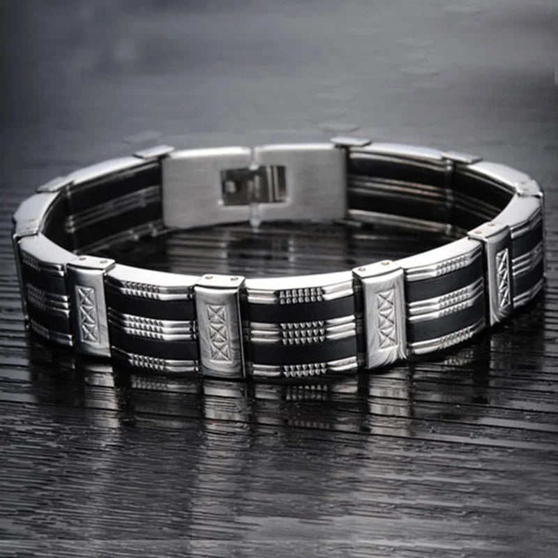 Stainless Steel Bracelet & Bangle 210mm Men's Jewelry Strand Rope Charm Chain Wristband Men's Bracelet