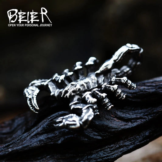 BEIER 316L Stainless Steel Punk Style 3D Design Animal Scorpion Pendant Necklace fashion jewelry For Man BP8-607