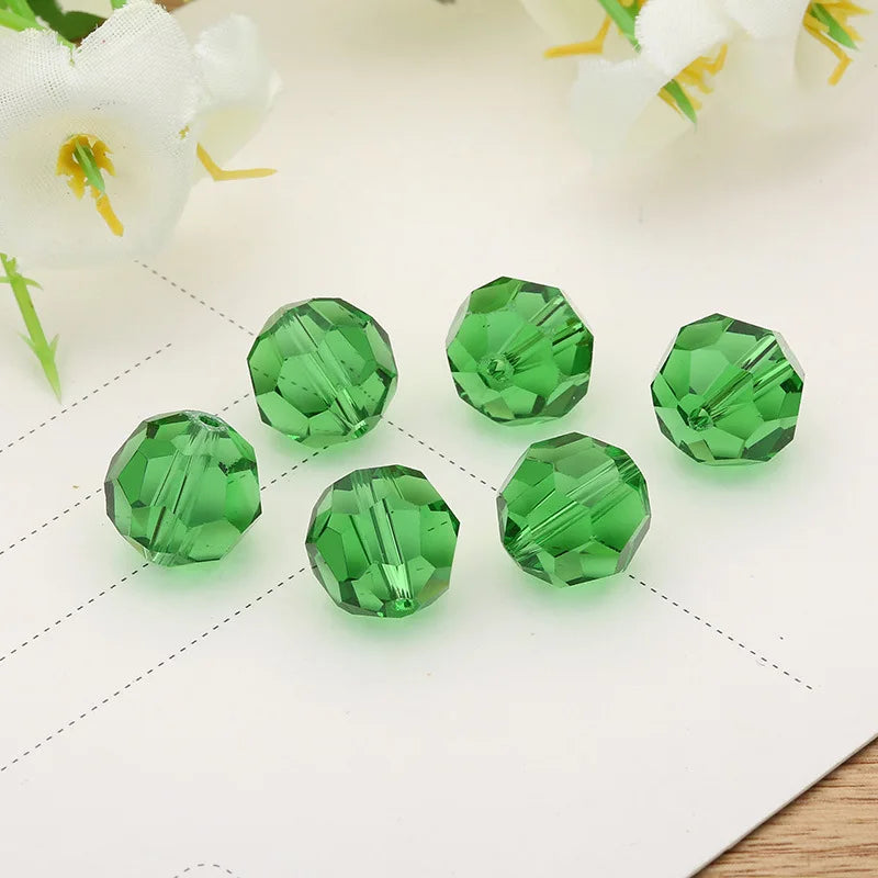 Round 32 Facets 6mm 8mm 10mm 12mm 14mm Faceted Crystal Glass Loose Spacer Beads Wholesale Bulk Lot For Jewelry Making Findings