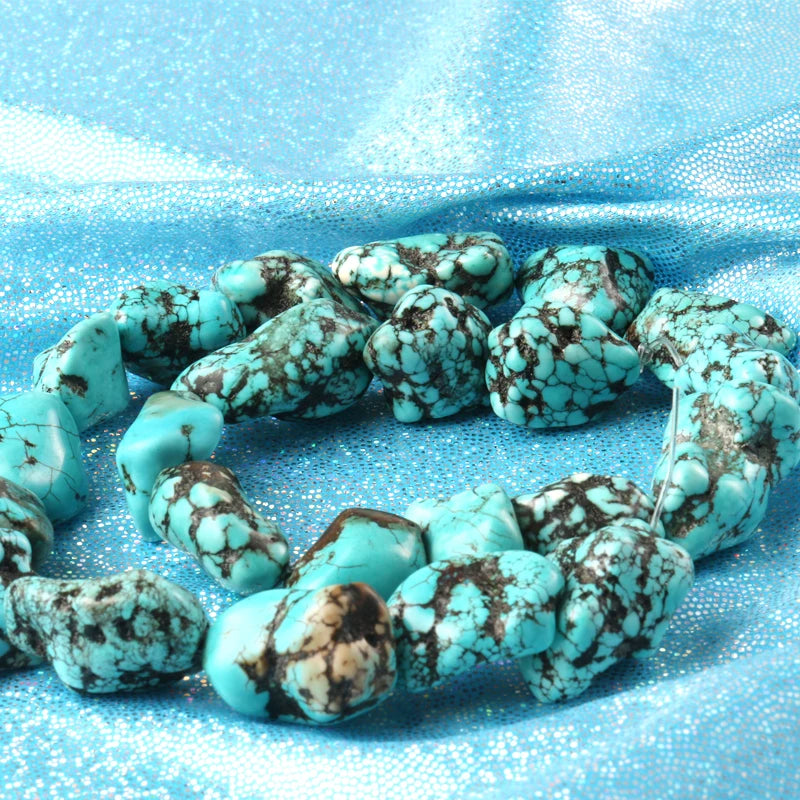 14x17-16x23mm Natural Stone Blue Turquoises Nugget Beads for Jewelry Making Diy Bracelet Necklace Wholesale Perles Accessories