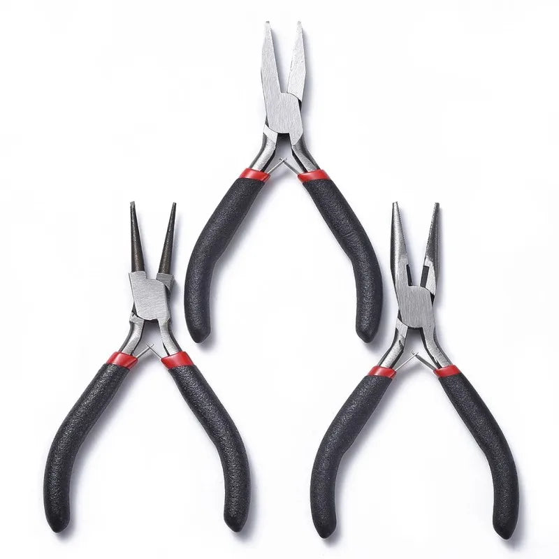 3pcs/Set Flat Nose /Round Nose/Wire Cutter Pliers Carbon Steel Jewelry Pliers Sets for Jewelry Making DIY Tools 12.2~13cm