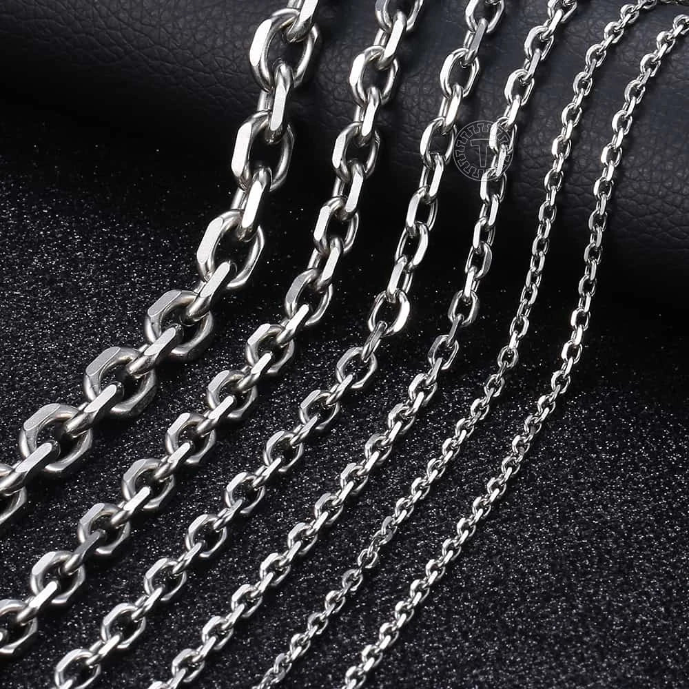 Davieslee Stainless Steel Necklace for Men Women Rolo Link Men's Chain Necklace Wholesale Jewelry 2.5/3/4/6/9mm DLKNM78