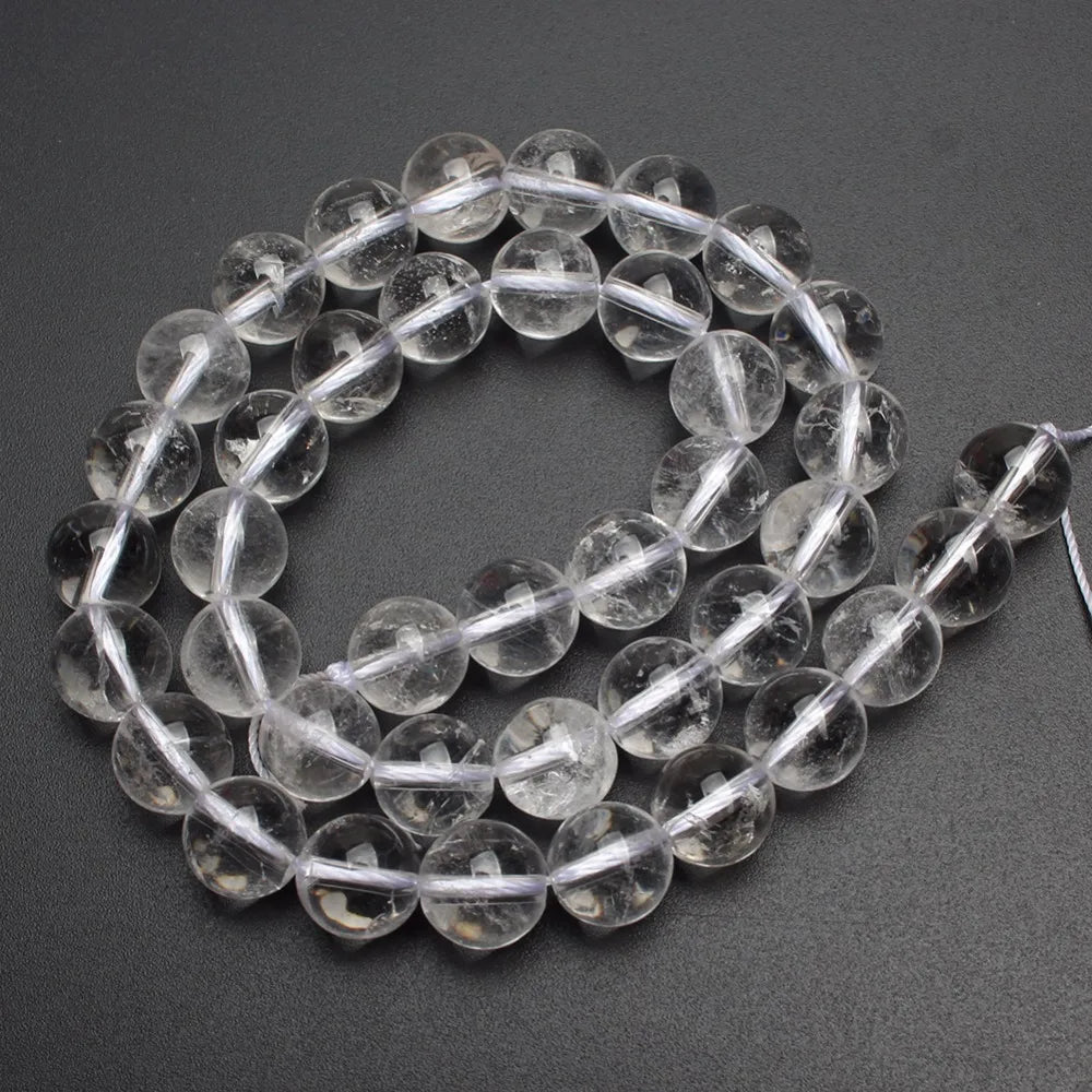 wholesale Natural Stone Beads Clear Quartz Round Loose Beads For Jewelry Making 15.5inch/strand Pick Size 4/6/8/10/12mm -F00102