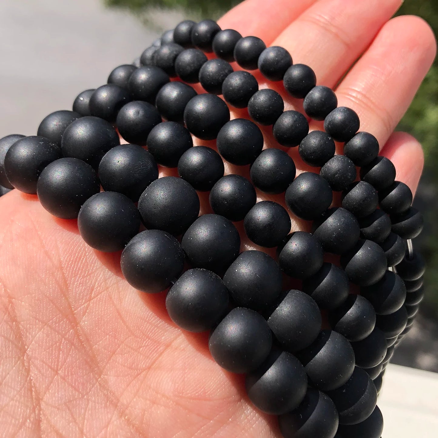 Natural Stone Black Matte Onyx Agates Round Beads Frost Dull Polish Agat Beads for Jewelry Making 15.5 inches 4 6 8 10 12mm