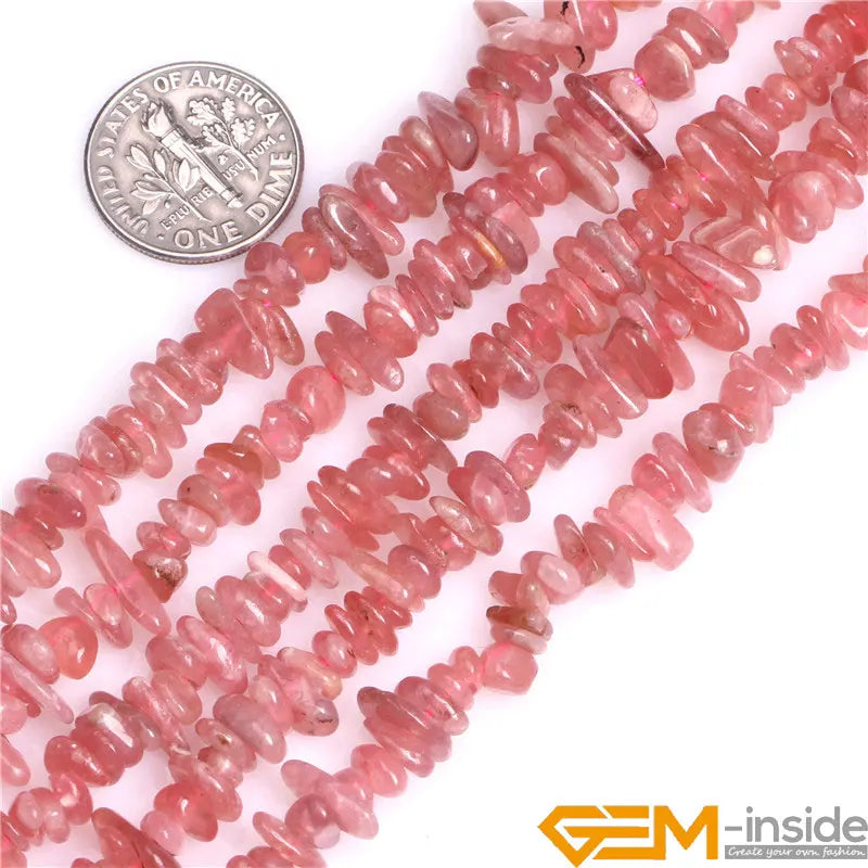 6-7mm Natural Stones Chips Gravel Beads for Jewelry Making Strand 15" Kyanite Red Rhodonite Multicolor Tourmaline Larimar Pick