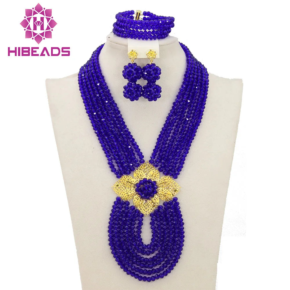 Hot New Bridal Jewelry Sets Red Nigerian Wedding African Beads Jewelry Set Crystal Fashion Gift Necklace Free Shipping ABJ880