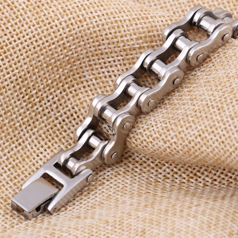 PUNK Biker 316L Stainless Steel Mens Bracelet Fashion Jewelry Bike Bicycle Chain Jewellery pulsera hombre acero inoxidable