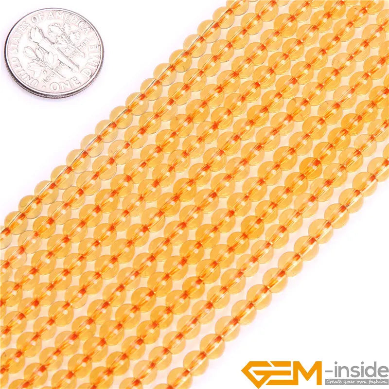 Yellow Citrines Round Loose Beads For Jewelry Making Strand 15"DIY Bracelet Necklace Jewelry Making Beads 6mm 8mm 10mm 12mm Pick