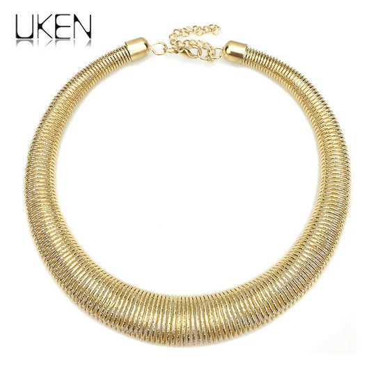 UKEN Women Chunky Metal Torques Collar Chokers Necklaces Fashion Jewelry Punk Accessories Statement Necklace Wholesale Gift