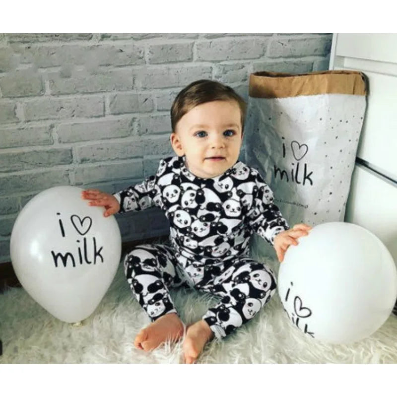 2024 Spring Family Matching Mother Daughter Son Baby Kid Clothes New Women Panda Print Pajamas Sleepwear Nightwear Pyjamas Suits