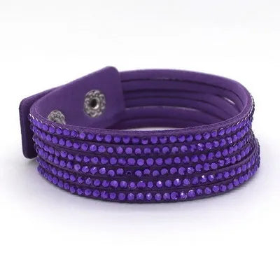 TYO Popular Purple Leather Bracelet Woman! Good Fashion Jewelry Classic Bangles Free Shipping! Wholesale!