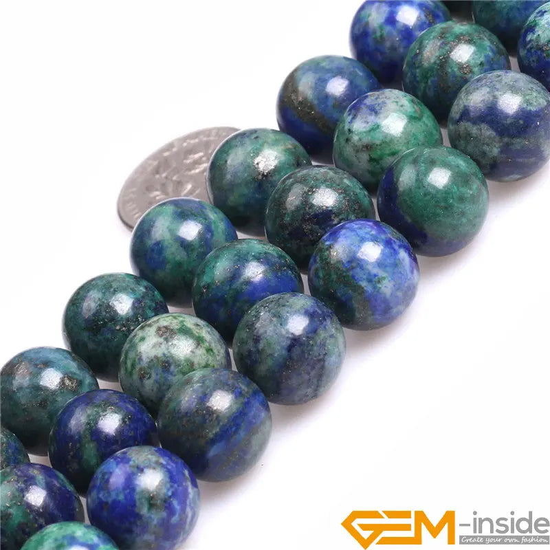 Round Malachite Azurite Lapis Lazuli Beads For Jewelry Making Strand 15 Inch DIY Bracelet Necklace Jewelry Loose 6mm 8mm 10mm