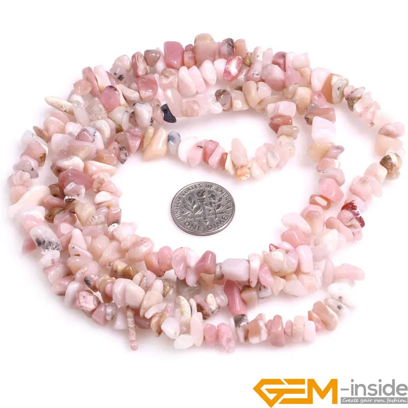 Gem-inside 6mm-7mm Natural Assorted Stones Freeform Chips Gravel Beads For Jewelry Making 34" DIY Jewelry Making Beads