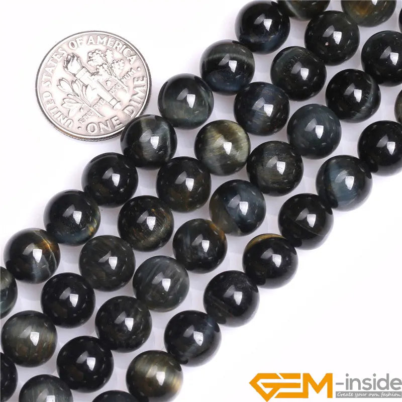 Blue Tiger's Eye Stone Round Loose Beads For Jewelry Making Strand 15" DIY Jewelry Making Bead 6mm 8mm 10mm 12mm 14mm Selectable