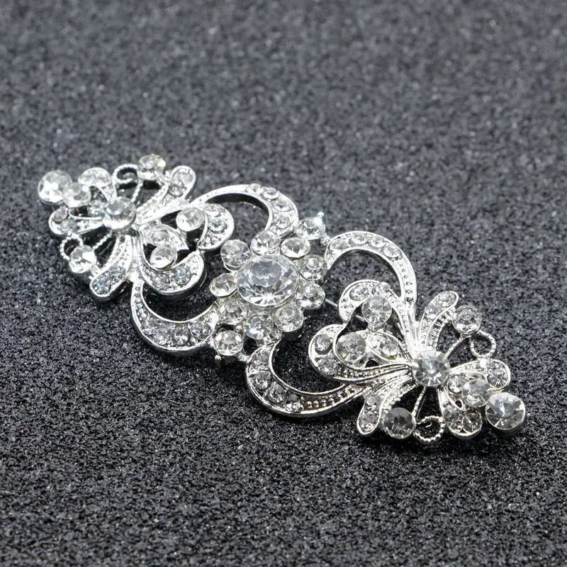 Big Flower Crystal Brooch Brooch Bridal Wedding Dress Costume Brooch Fashion Women Party Jewelry Accessories