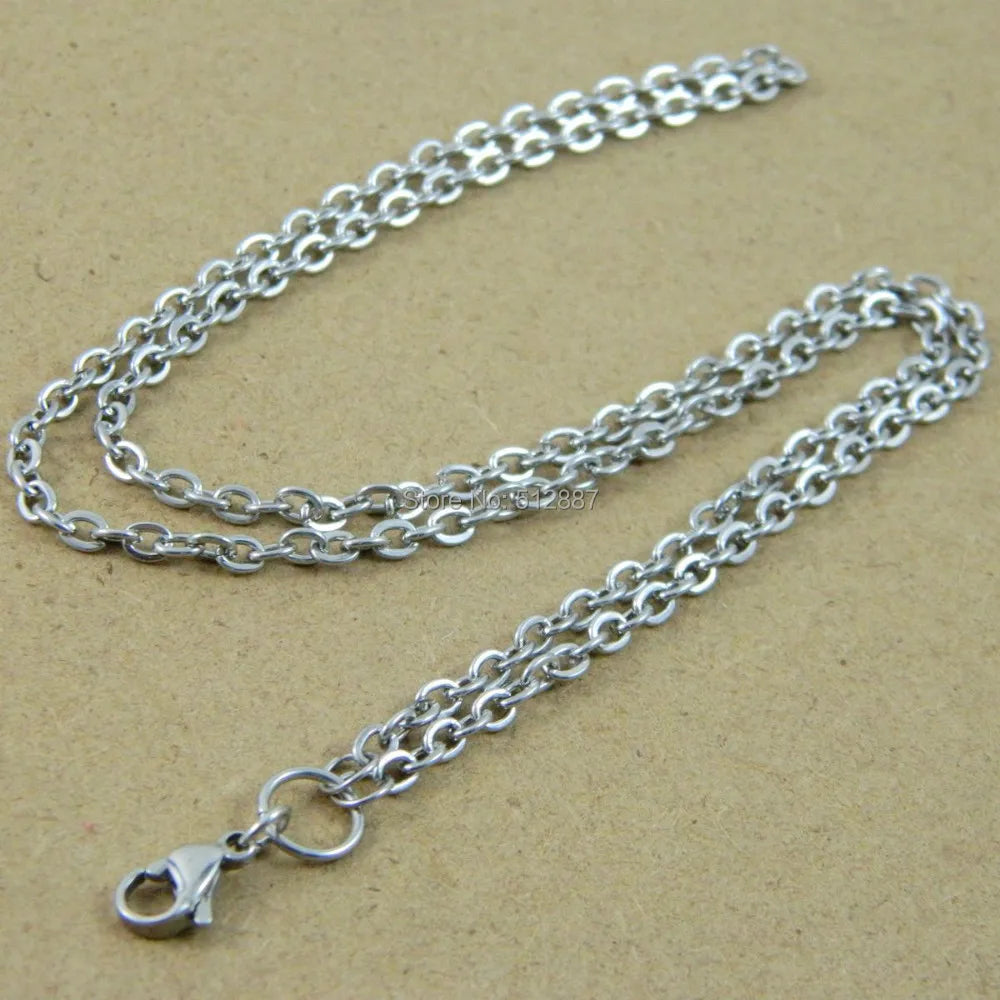 60cm 80cm  90cm Floating Charm Locket Pendent Chain Stainless Steel Necklace for Man Women Fashion Jewelry