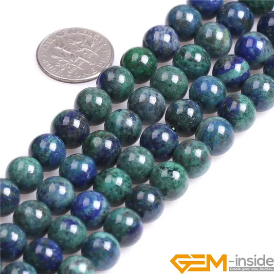 Round Malachite Azurite Lapis Lazuli Beads For Jewelry Making Strand 15 Inch DIY Bracelet Necklace Jewelry Loose 6mm 8mm 10mm