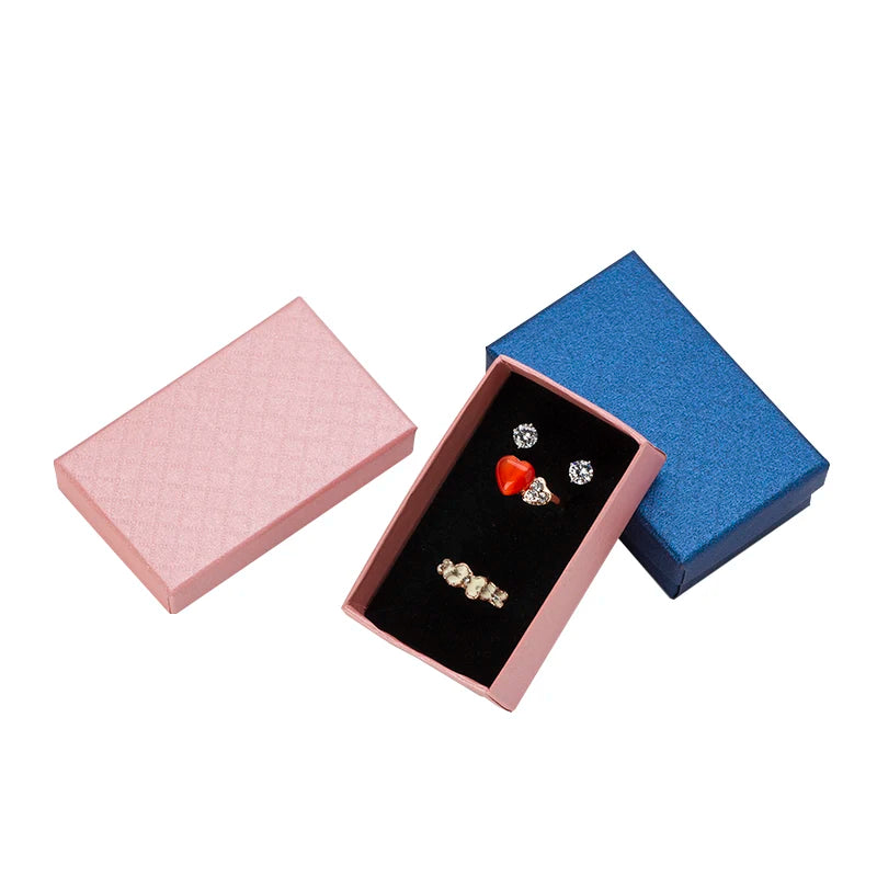 32pcs Jewelry Box 8x5CM Necklace Ring Box for Jewelry Multi Colors  Jewelry Packaging Gift Boxes Earring Display Black Sponge