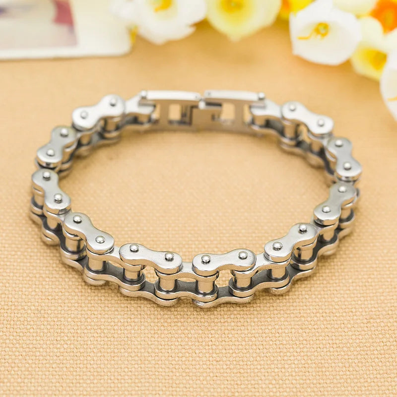 PUNK Biker 316L Stainless Steel Mens Bracelet Fashion Jewelry Bike Bicycle Chain Jewellery pulsera hombre acero inoxidable