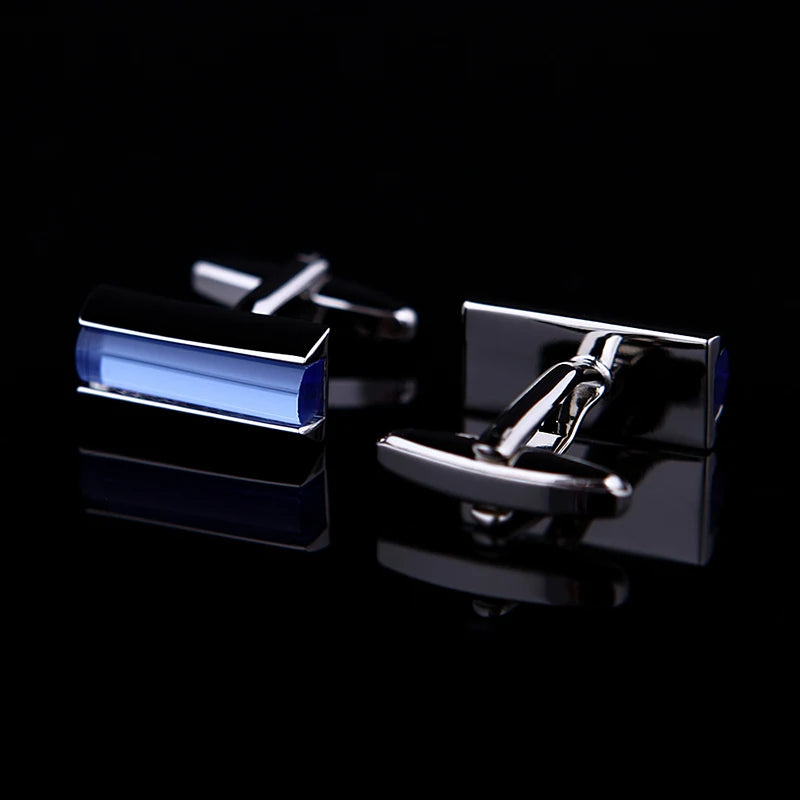 KFLK Jewelry Fashion shirt cufflink for mens Brand Blue Crystal Fashion cuff link Button male High Quality Wedding guests