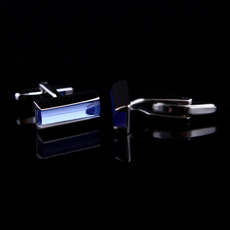 KFLK Jewelry Fashion shirt cufflink for mens Brand Blue Crystal Fashion cuff link Button male High Quality Wedding guests