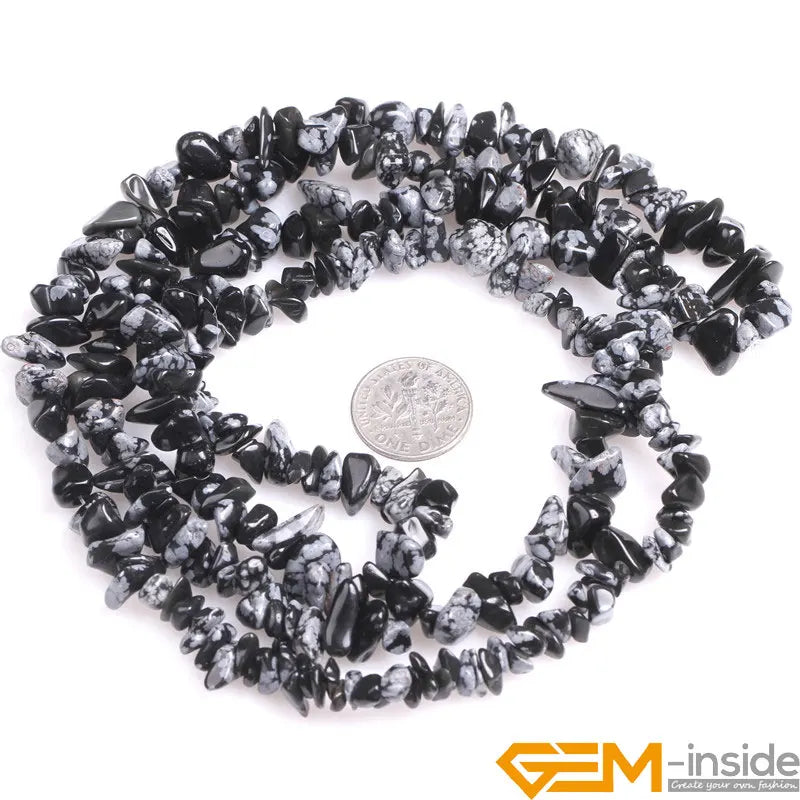 Gem-inside 6mm-7mm Natural Assorted Stones Freeform Chips Gravel Beads For Jewelry Making 34" DIY Jewelry Making Beads