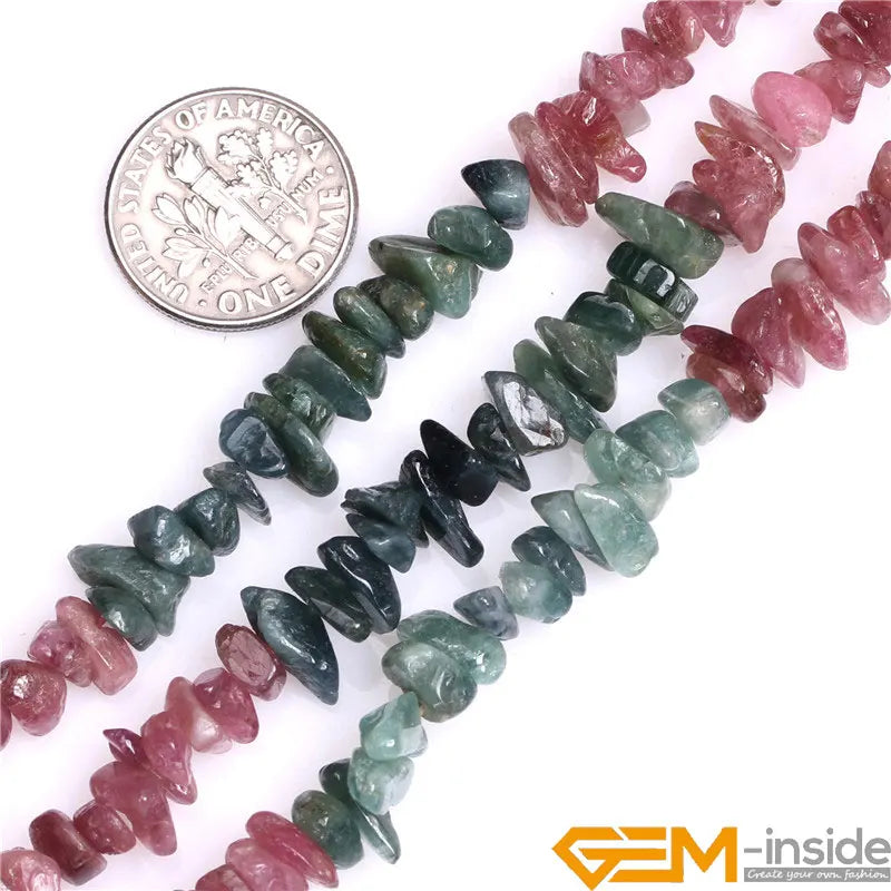 6-7mm Natural Stones Chips Gravel Beads for Jewelry Making Strand 15" Kyanite Red Rhodonite Multicolor Tourmaline Larimar Pick