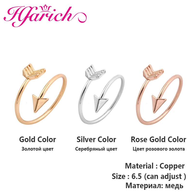 Hfarich 2021 Classical Arrow Ring Fashion Ring for Women Adjustable Engagement Wedding Gift Jewelry Dropshipping