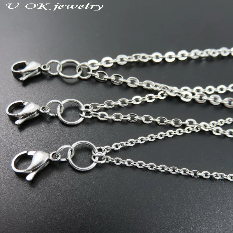 60cm 80cm  90cm Floating Charm Locket Pendent Chain Stainless Steel Necklace for Man Women Fashion Jewelry