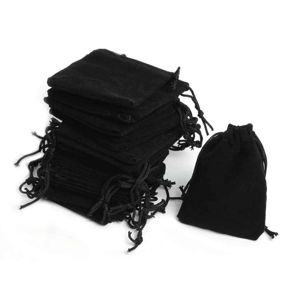 100Pcs 5x7cm Velvet Drawstring Pouch Bag Jewelry Bag Christmas Wedding Gift Bags Pouches Jewelry Packaging sachet bonbon zakjes