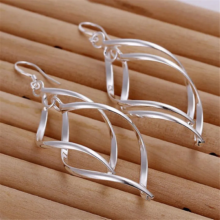 Hot , Cute For Women Lady Beautiful Party Jewelry Silver 925 Plated Earrings Fashion Jewelry Charm Wedding Holiday Gifts E168