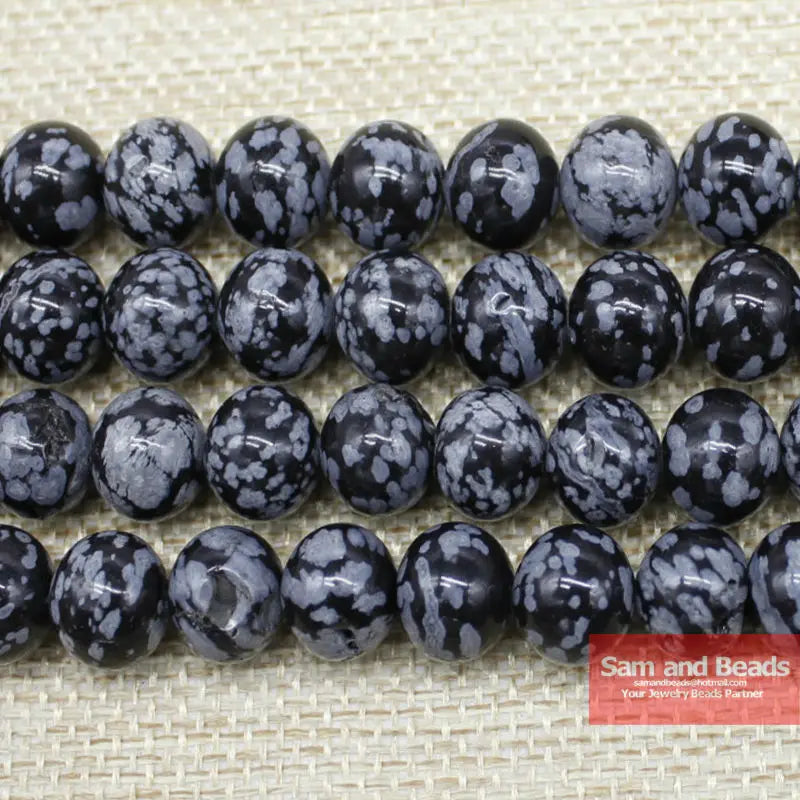 Natural Snowflake Obsidian Beads Pick Size 4-12mm For Jewelry Making SOB01