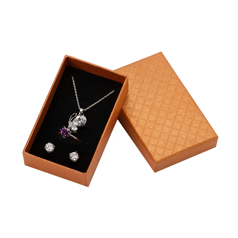 32pcs Jewelry Box 8x5CM Necklace Ring Box for Jewelry Multi Colors  Jewelry Packaging Gift Boxes Earring Display Black Sponge