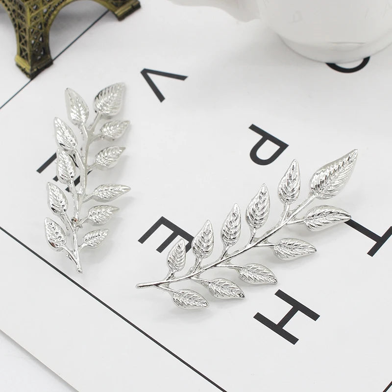 1Pair Trendy Tree Leaf Brooch For Women Men Exquisite Leaves Female Brooches Collar Needle Party Jewelry Accessories Gifts