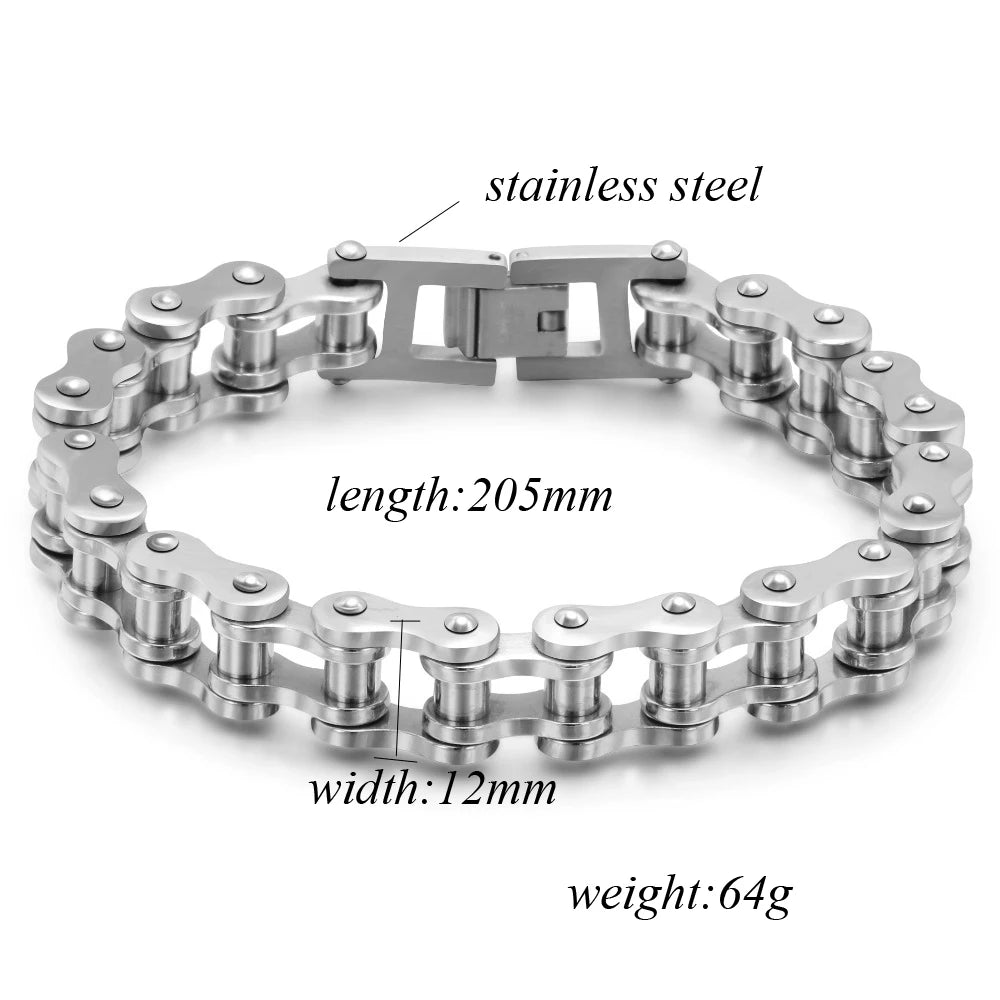 PUNK Biker 316L Stainless Steel Mens Bracelet Fashion Jewelry Bike Bicycle Chain Jewellery pulsera hombre acero inoxidable